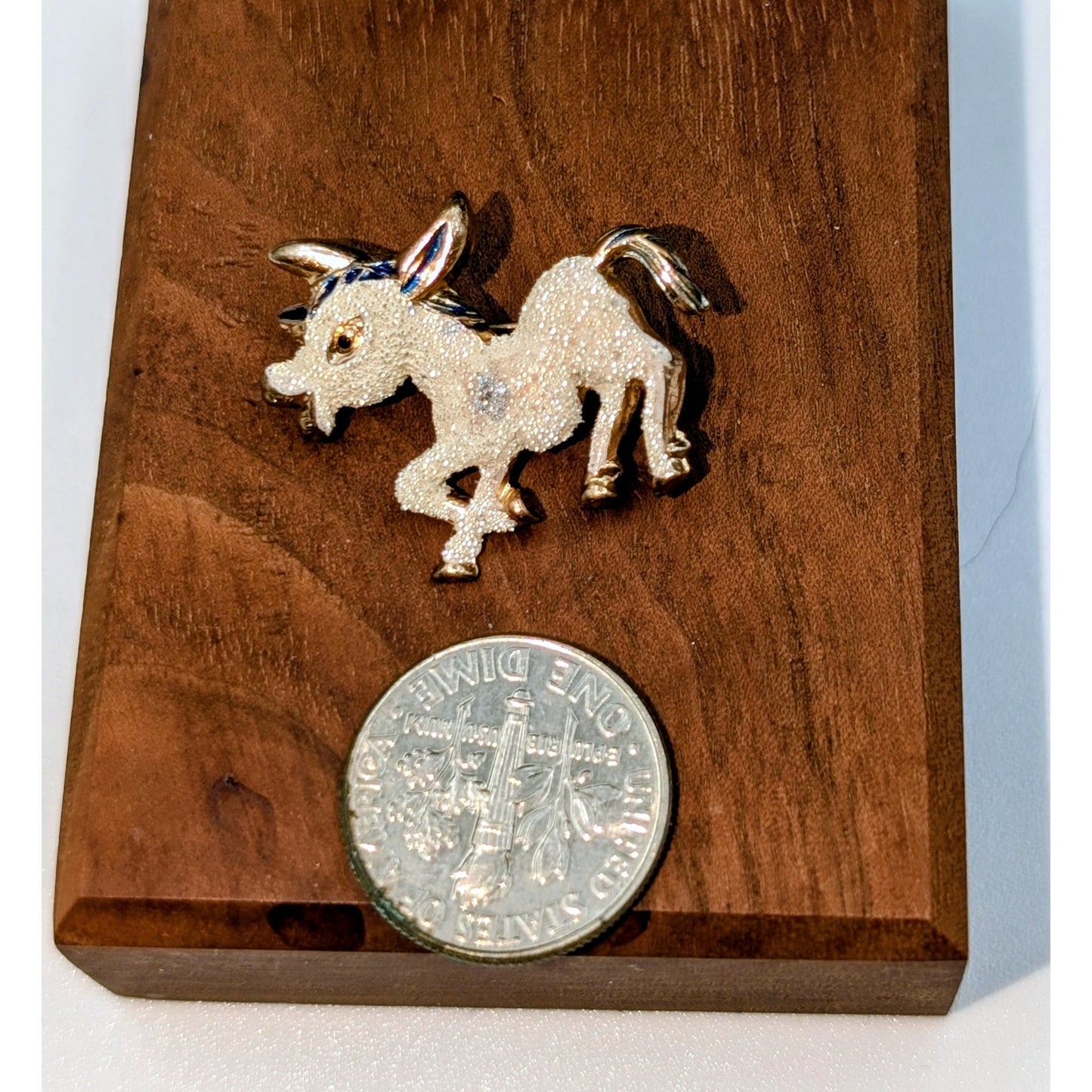 Vintage Textured Gold Tone Made in Korea Donkey Pin