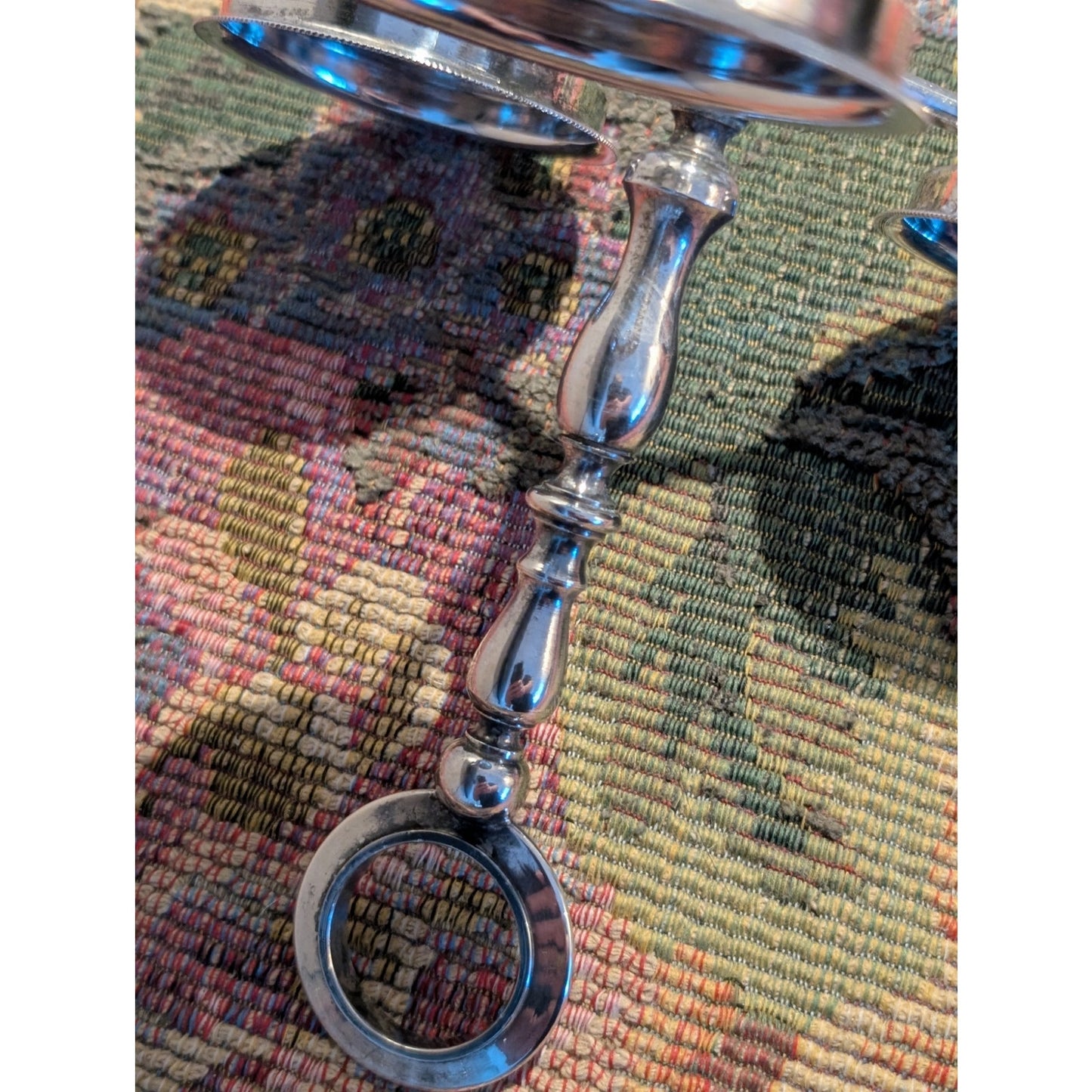 Vintage Silver Plated 3 Condiment Caddy Holder PM ITALY