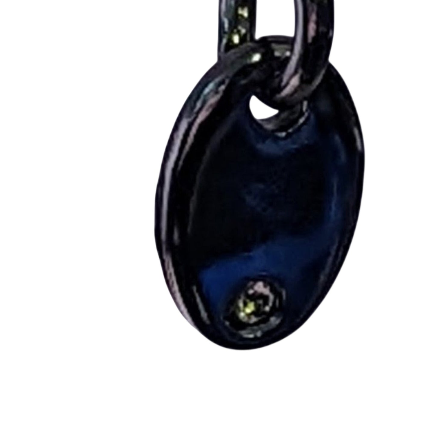 Natasha Flower Power Black Gray Metallic Stone Gun Metal Cascade Necklace