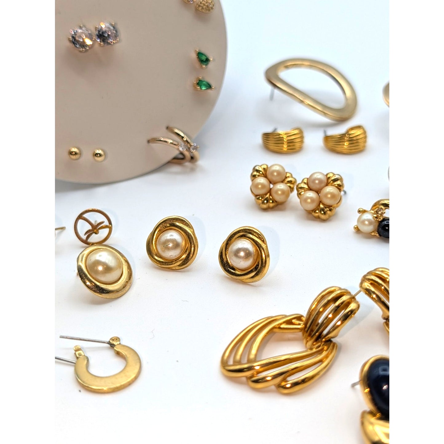 Lot of 25 Pair of Gold Tone Earrings