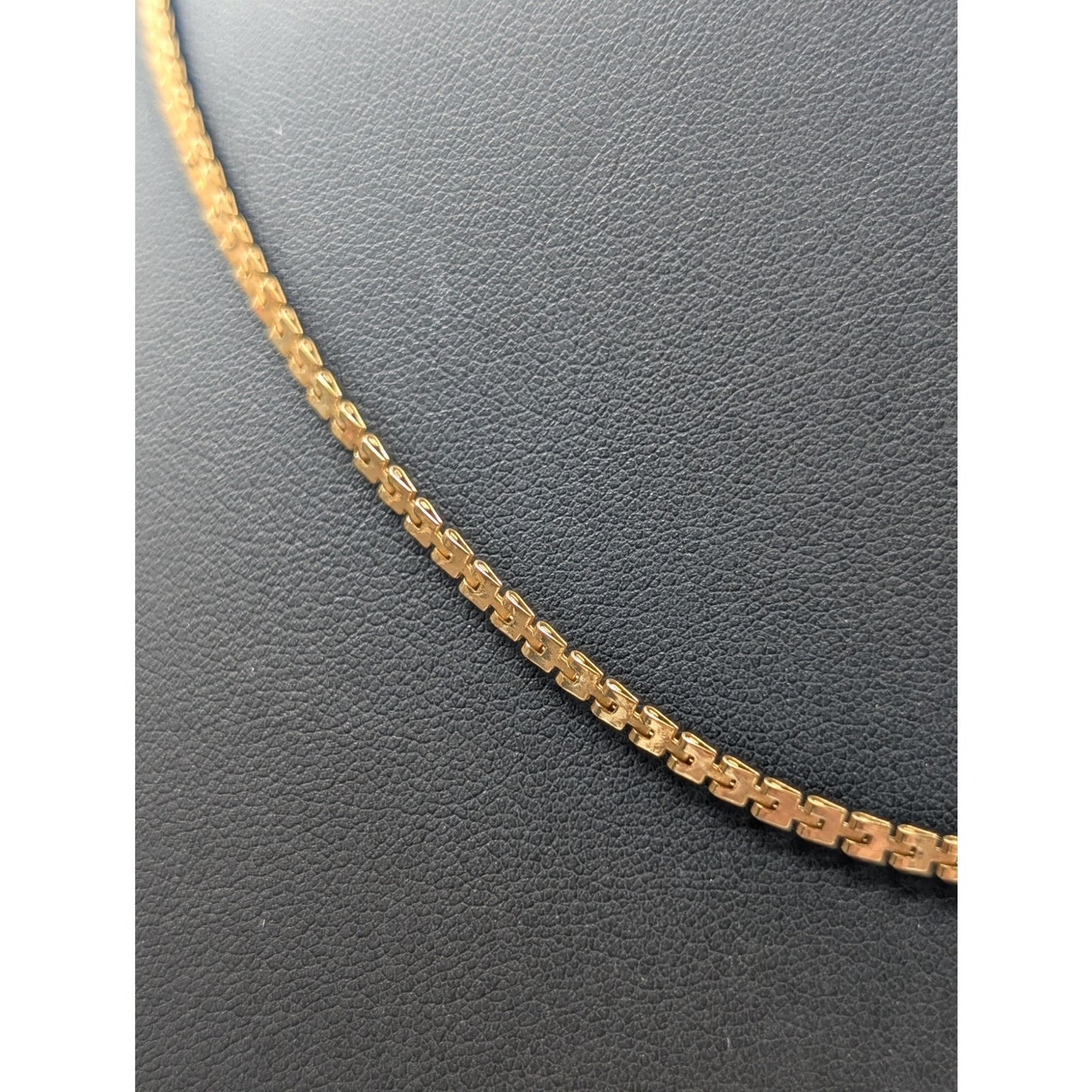 Vintage Gold Tone Petite Square Link Chain 18.5" Necklace