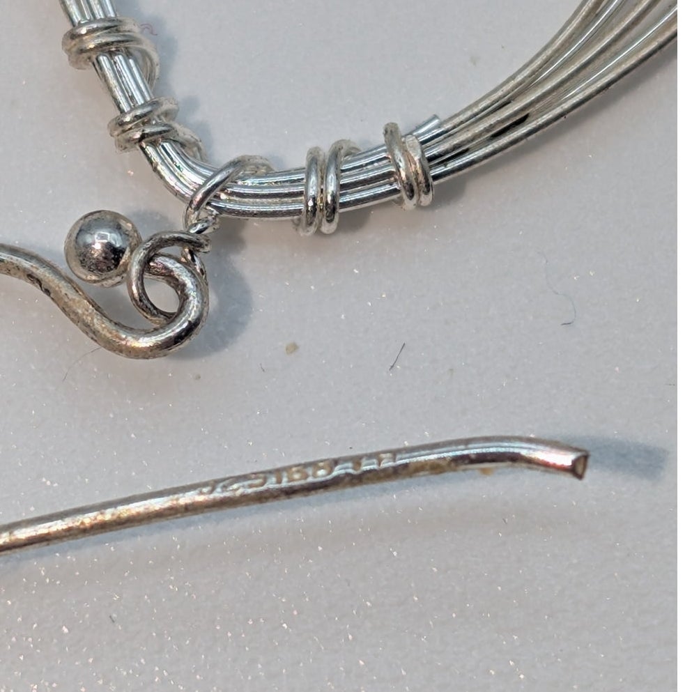 925 Sterling Silver Dainty Multi-Loop Beaded Dangle Earrings