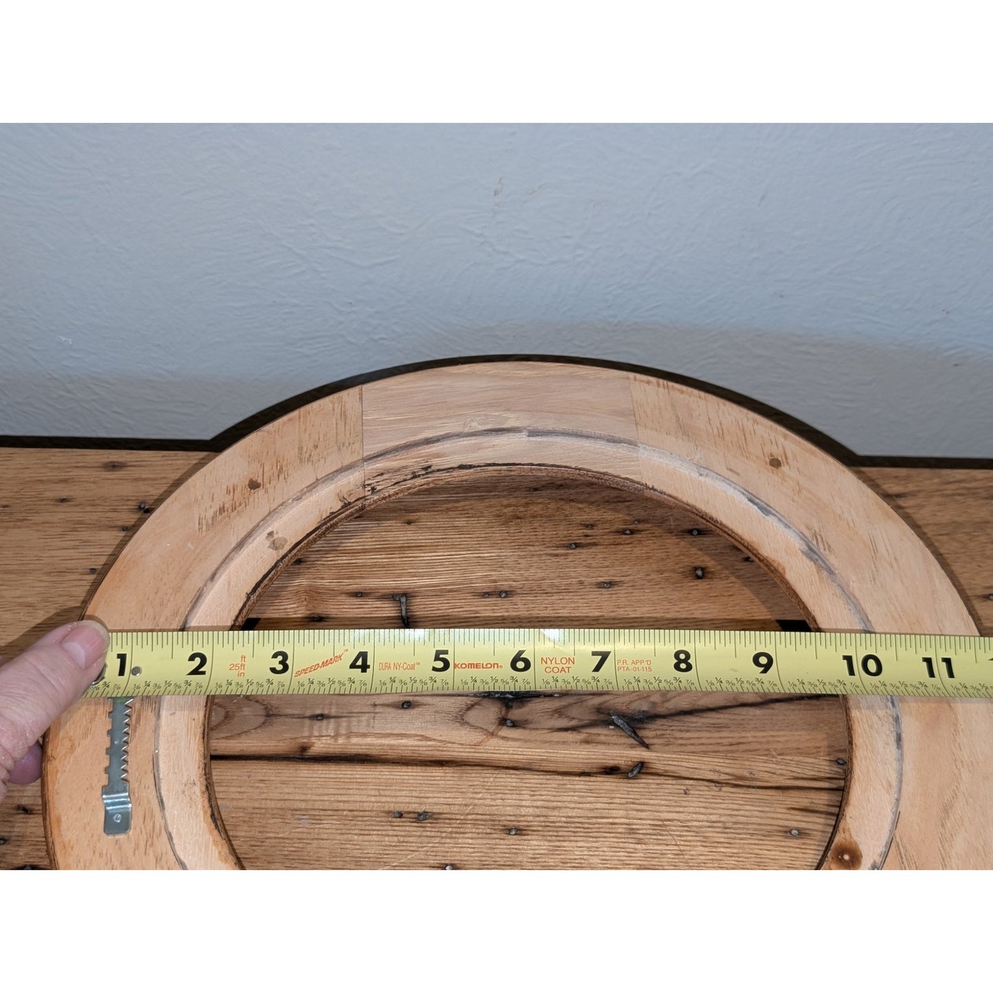 Vintage Round Wood Oak Frame