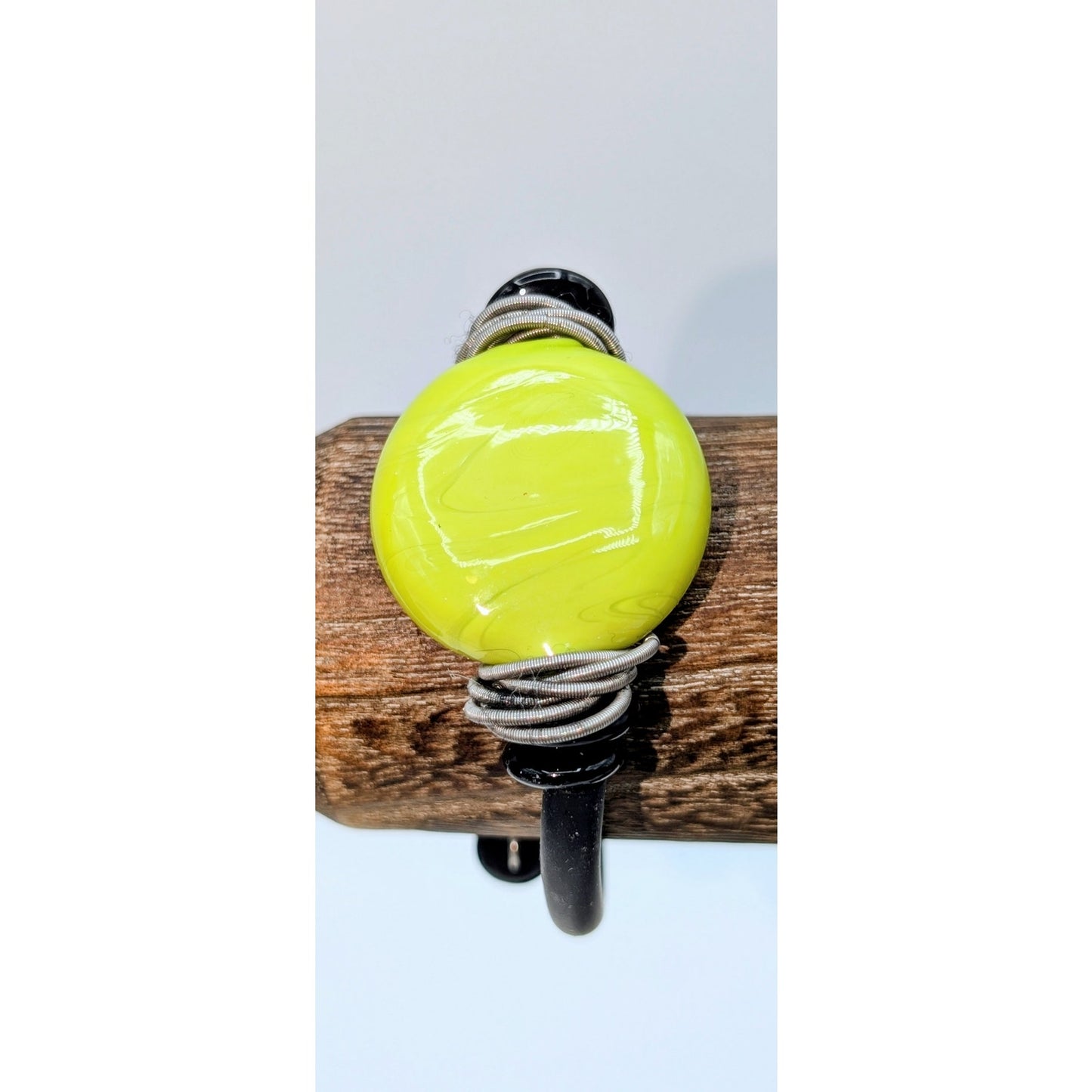 Made in Italy Lime Green Murano Glass Rubber Wrap Bracelet