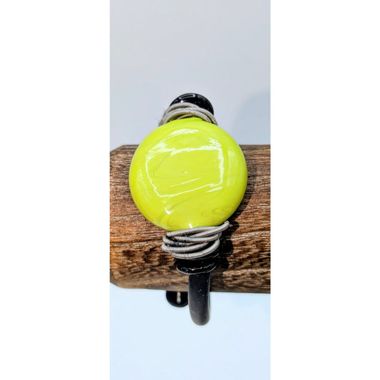Made in Italy Lime Green Murano Glass Rubber Wrap Bracelet