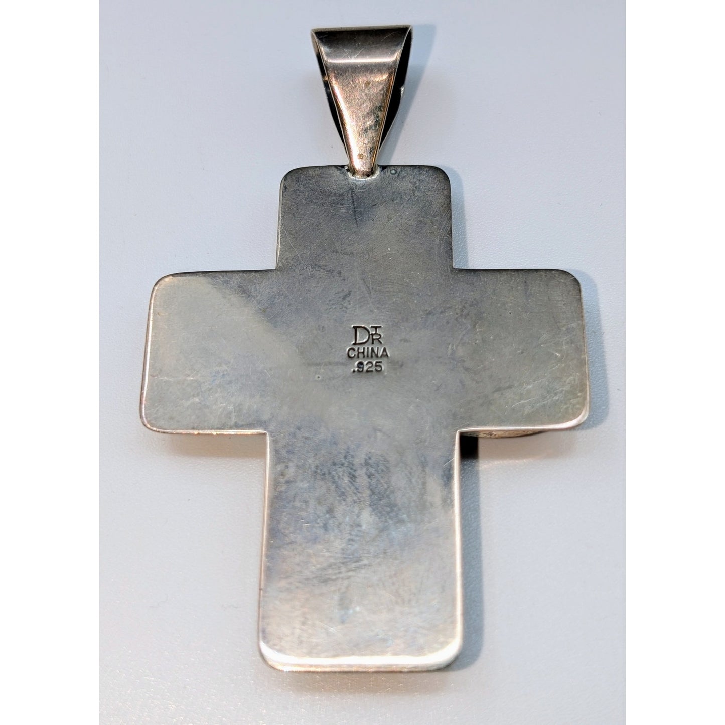 Vintage Desert Rose Trading 925 Sterling Silver Multi Gemstone Cross Pendant 32g