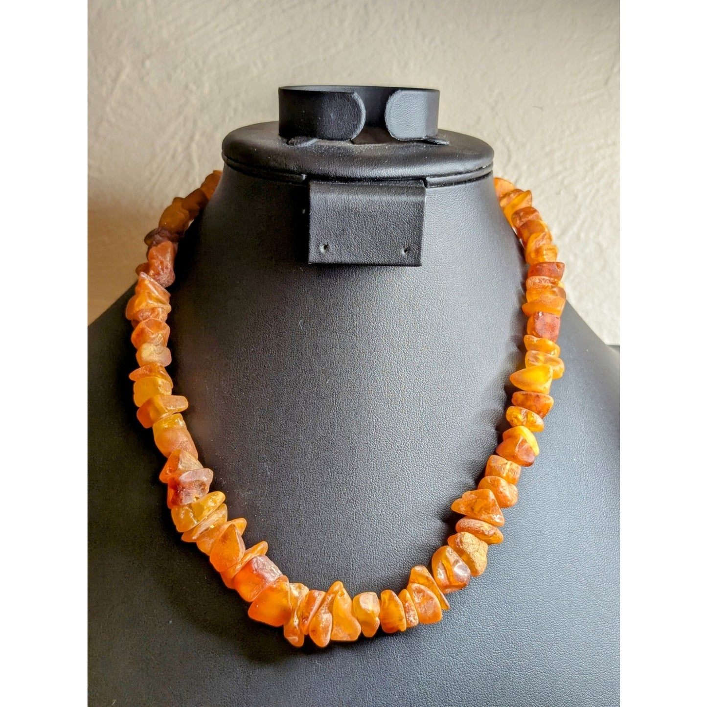 Antique Various Size & Color Chunks of Baltic Amber 19" Necklace 37.6g
