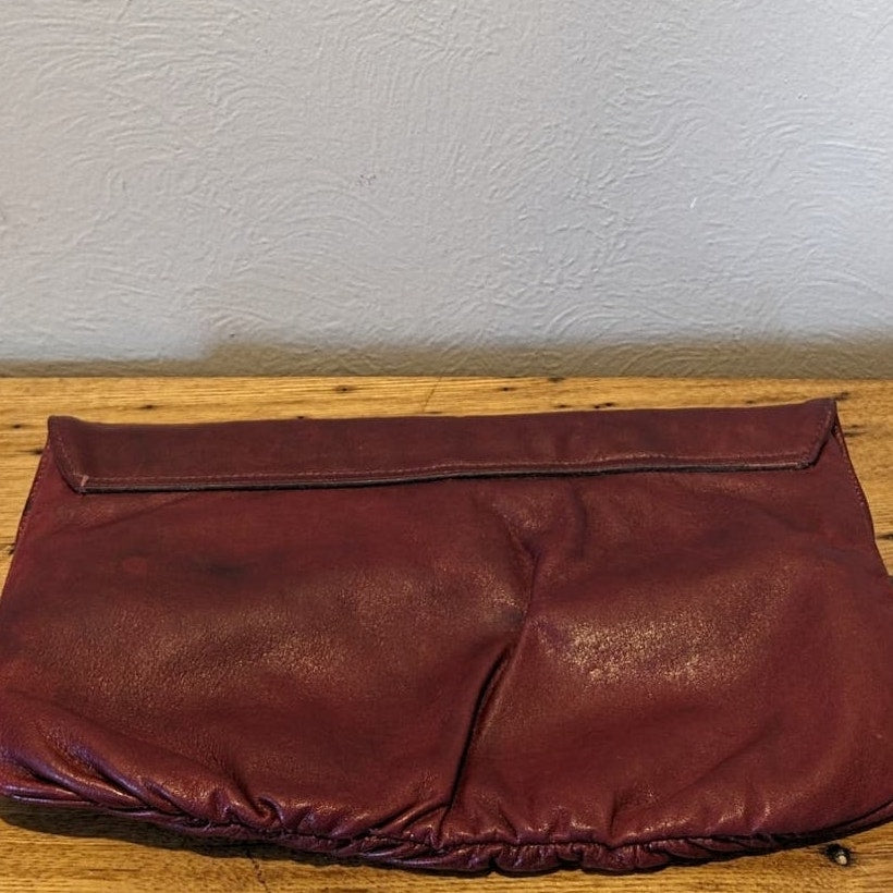 Vintage Letisse Red Leather Clutch Handbag