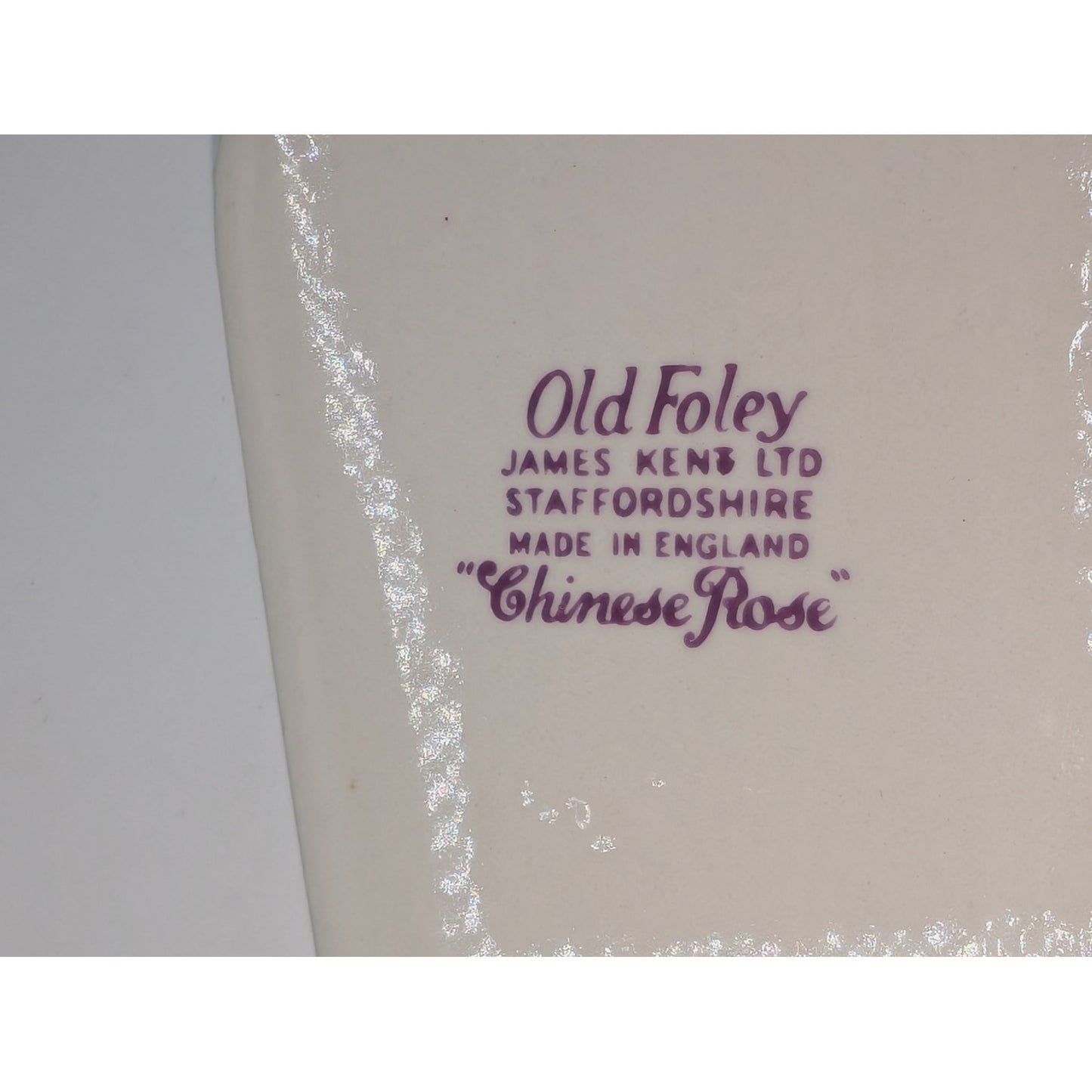 VTG Old Foley Staffordshire James Kent Ltd., England Chinese Rose Cake Plate Set