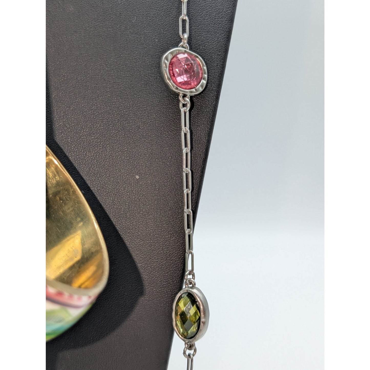 Long Lia Sophia & 925 Sterling Shell Necklaces & Colorful Brass Bangle Bracelet