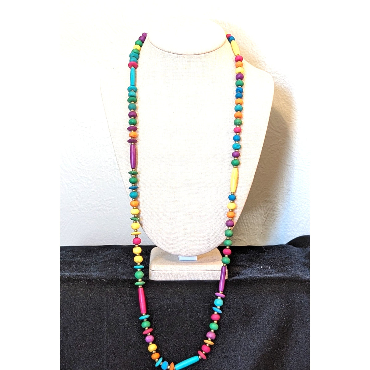 Multi-Color Round & Oblong Beaded 34" Necklace