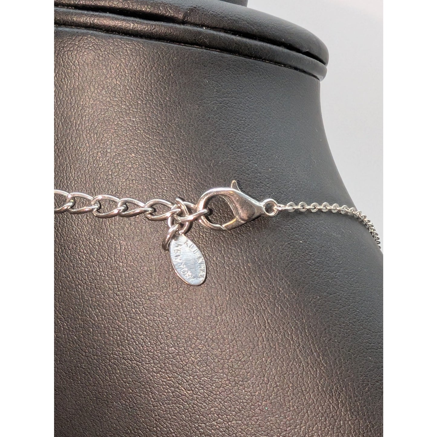 Ali-Khan New York Silver Tone Crystal Y Dangle 18"-21.25" Necklace