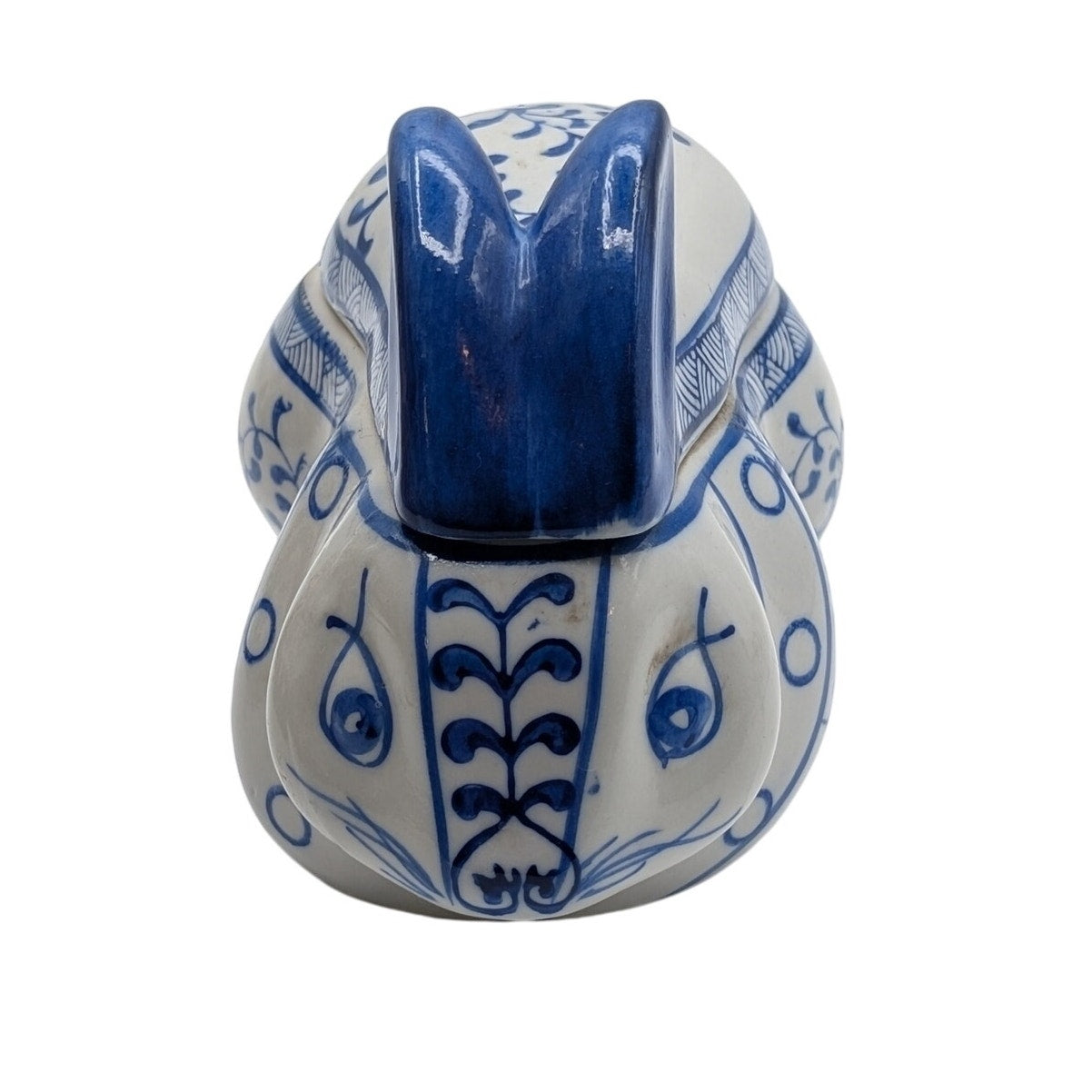 Vintage Blue White Lidded Bunny Trinket Box