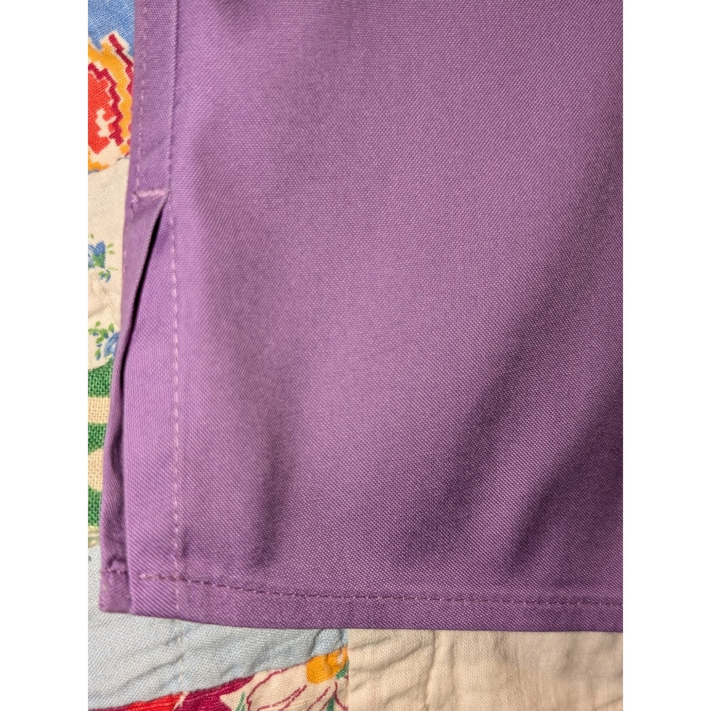 Chico's Sz 3 No-Iron Purple Hidden Button Front 100% Cotton Shirt USA Sz XL/16