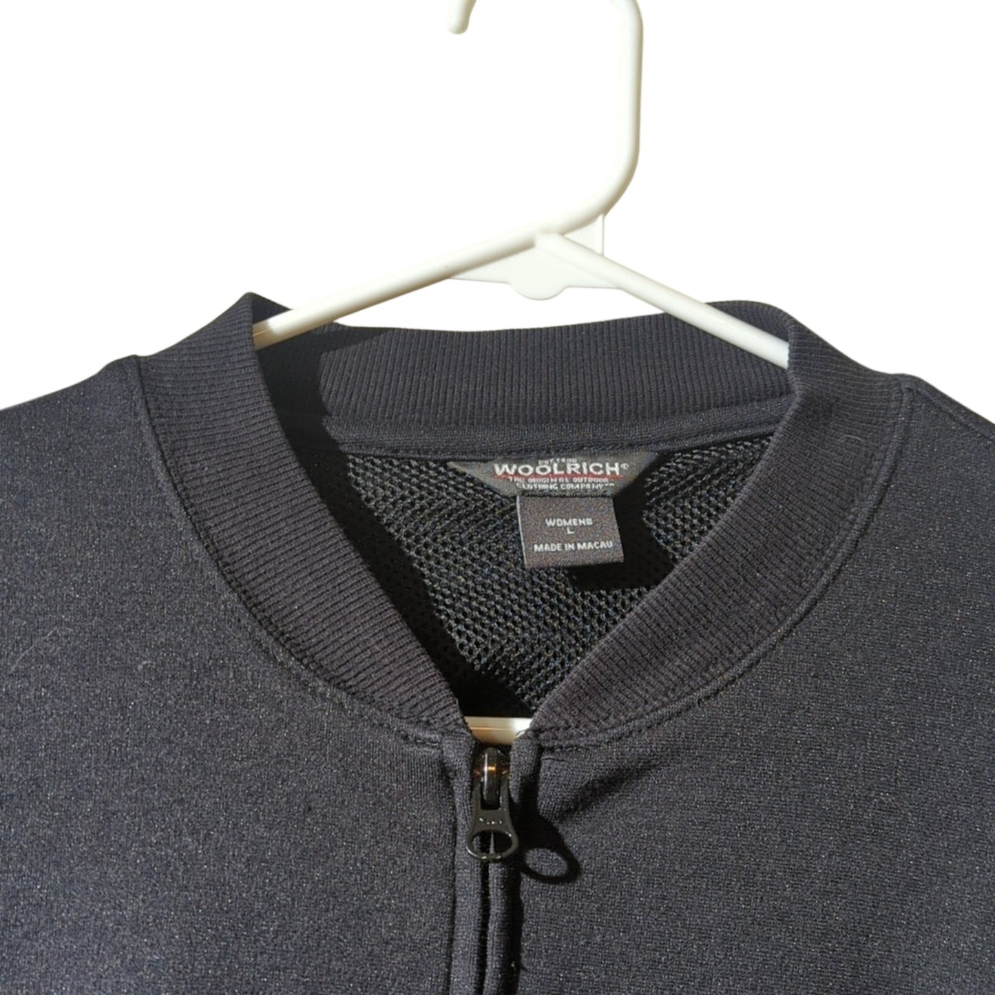 Woolrich Black Bomber Style Full Zip Sweatshirt Women's Size L