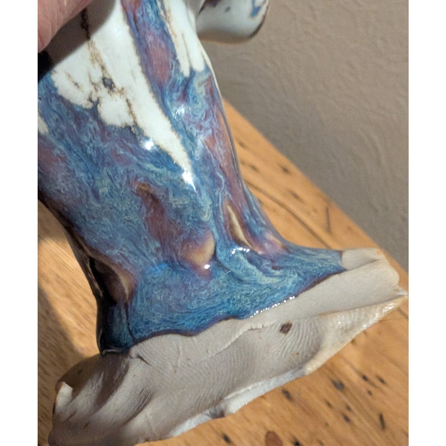 Unsigned Hand-Built Drapery Fold Studio Pottery Vase