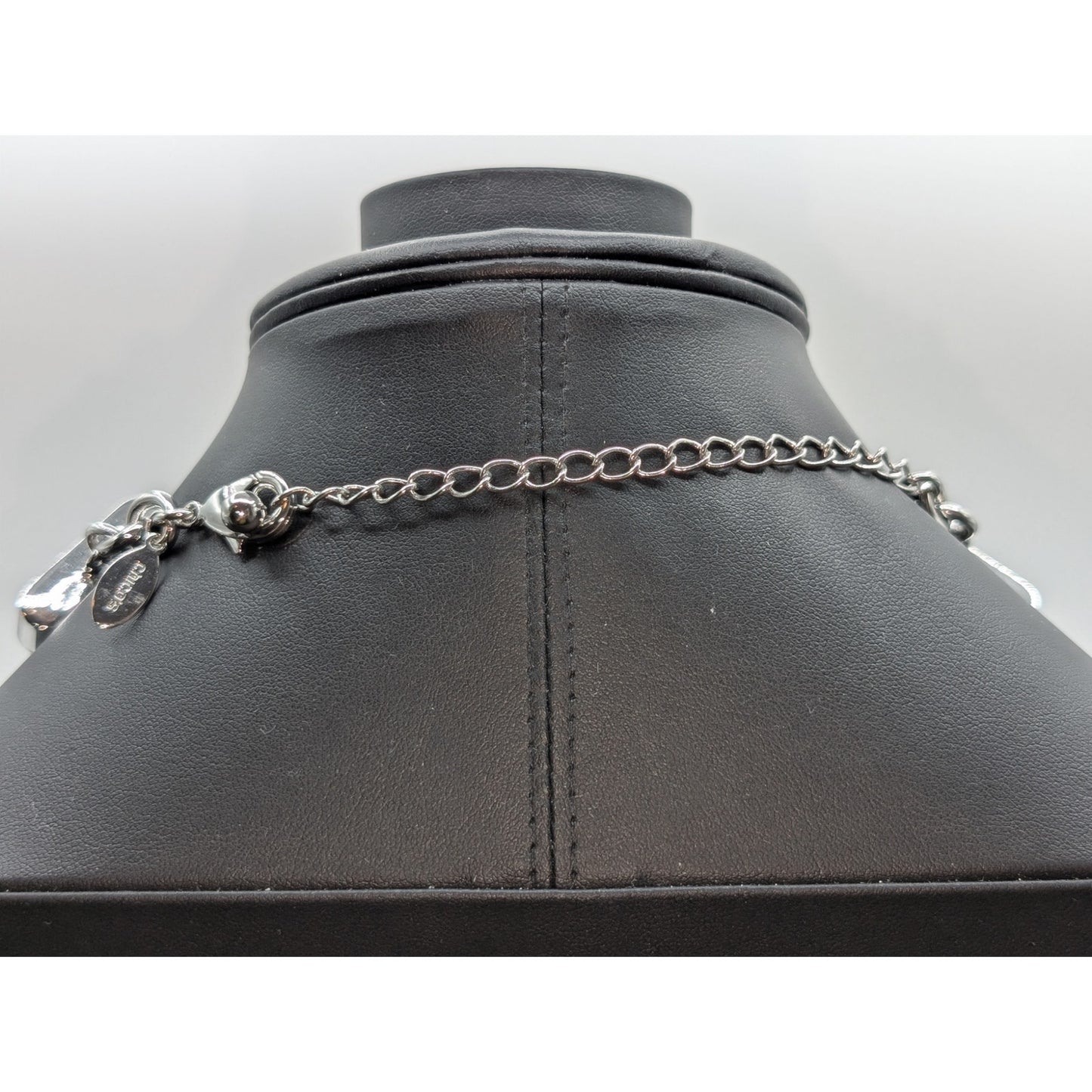 Chico's Chunky Multi-Chain Multi-Shade of Silver Tone 17.5"-21.5" Necklace