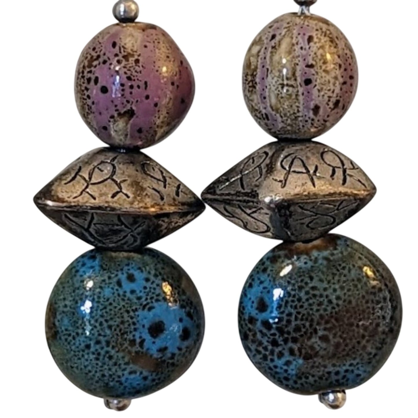 Glass Bead Dangle Earrings