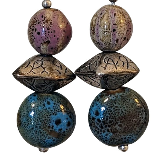 Glass Bead Dangle Earrings