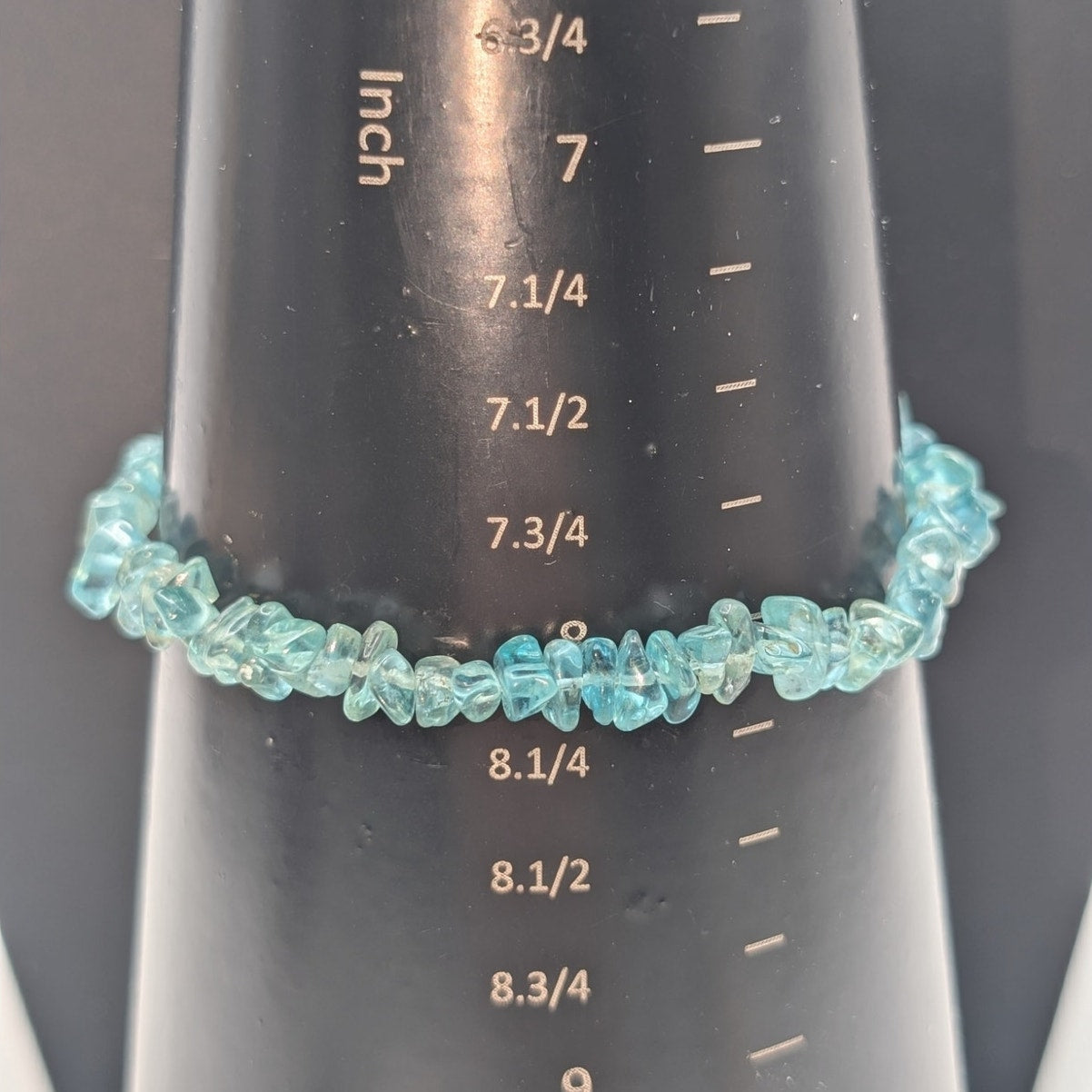 925 Sterling Silver Blue Polished Glass Chip Bracelet