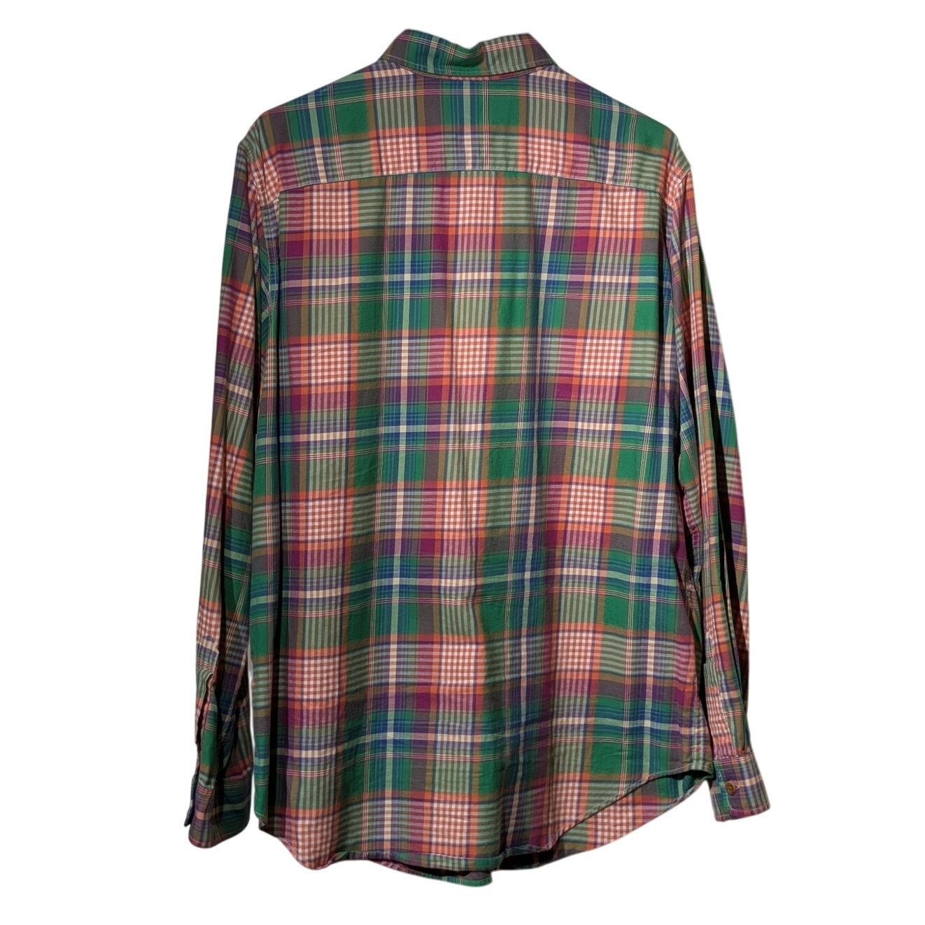 Vintage Polo by Ralph Lauren Green Plaid Button Down Shirt Mens Size L