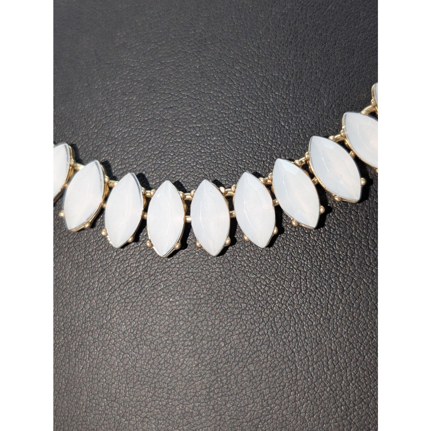 Vintage Marquis Opalish Crystal Rhinestone Gold Tone 17"-20" Necklace