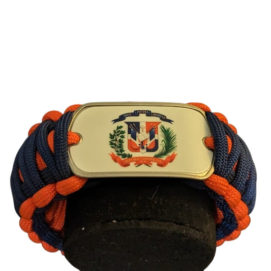 Tough Band Survival Bracelet With Dominican Republic Medallion