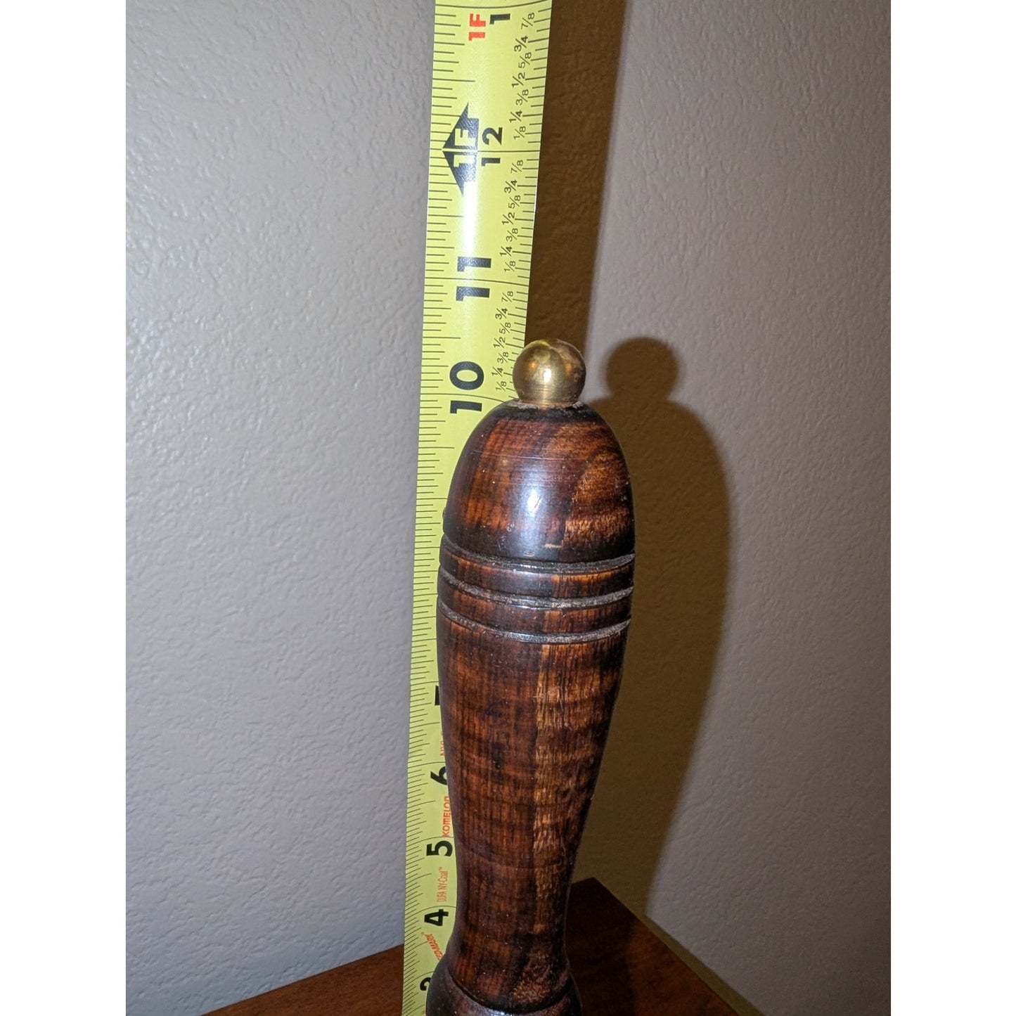 Vintage Brass English Schoolmaster Desk Bell Wood Handle