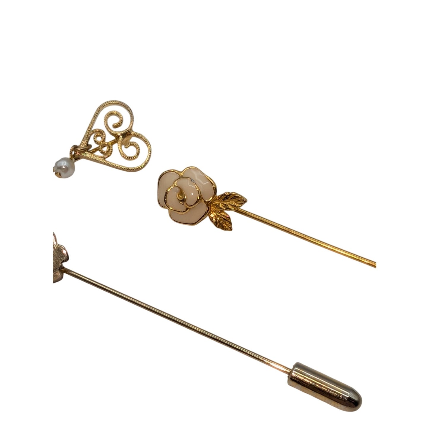 Vintage Four Gold Tone Stick Pins