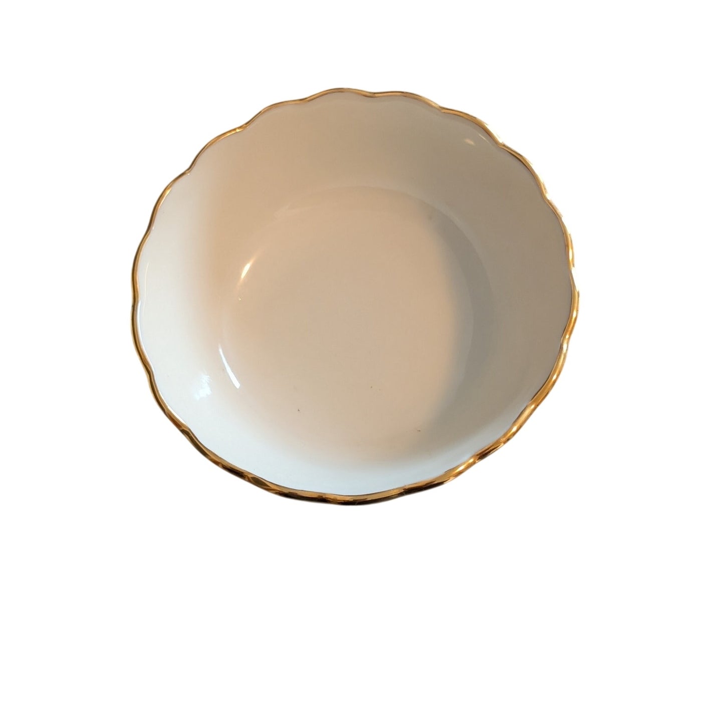 Lenox Rosebud Collection Vtg 80s Pair of Cream Gold Scalloped Rim Candy Dishes