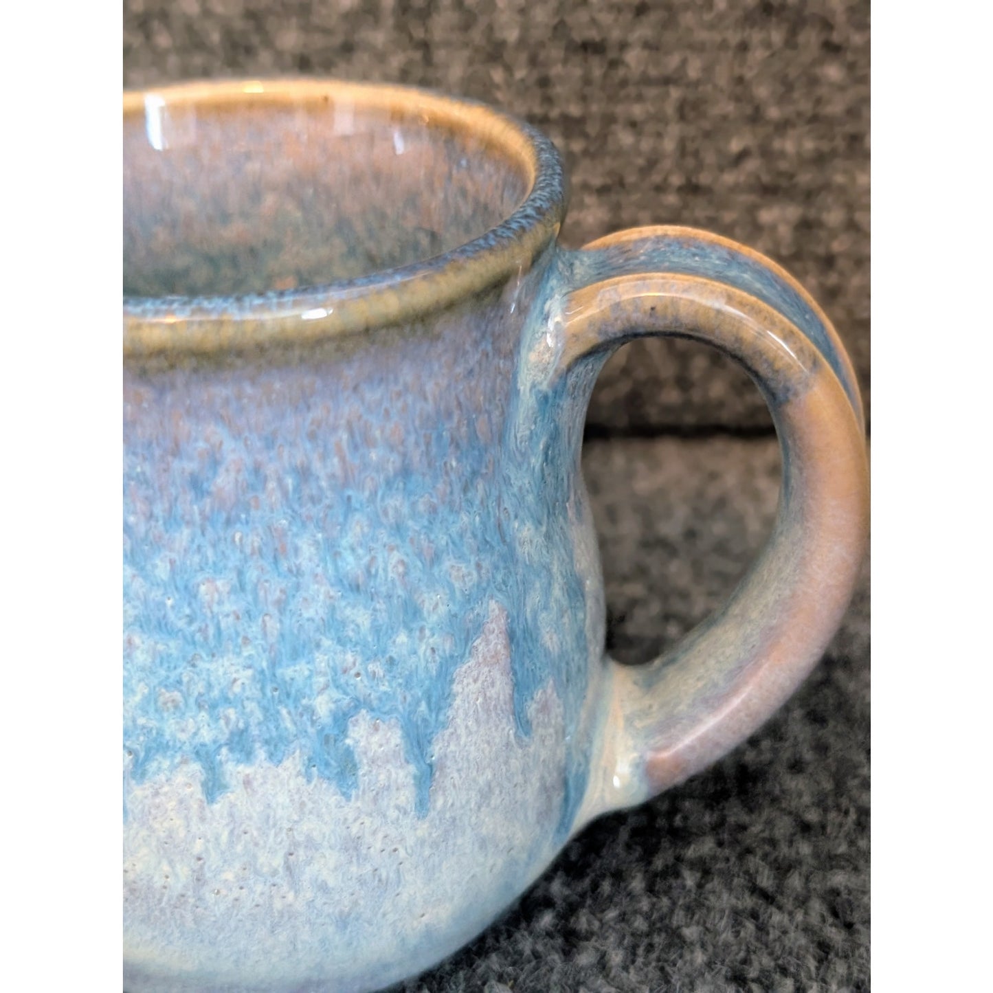 Signed Light Blue Hand Thrown Pottery Coffee Mug