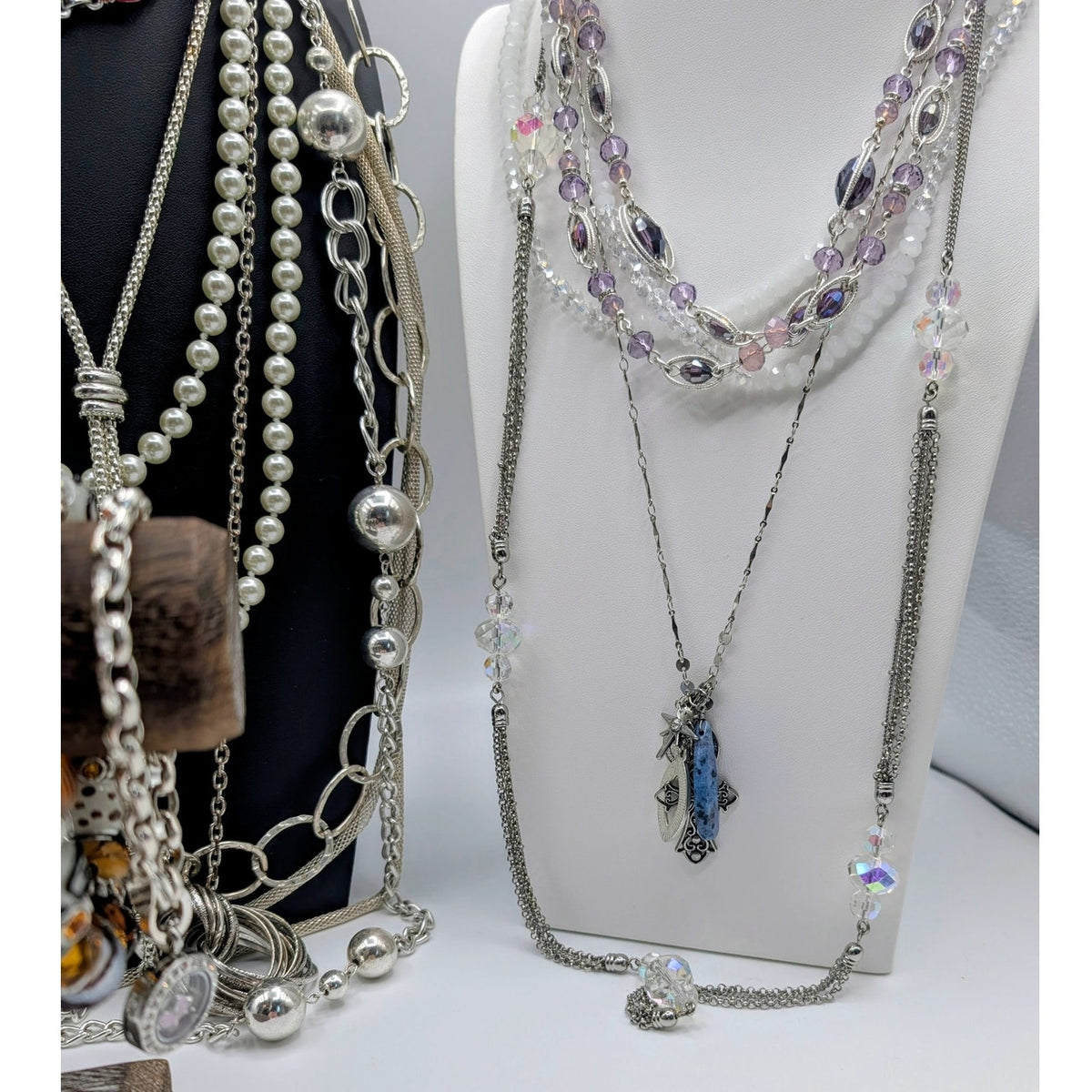 Reseller's Delight 47 Piece Silver Tone Vintage to Modern Costume Jewelry Lot
