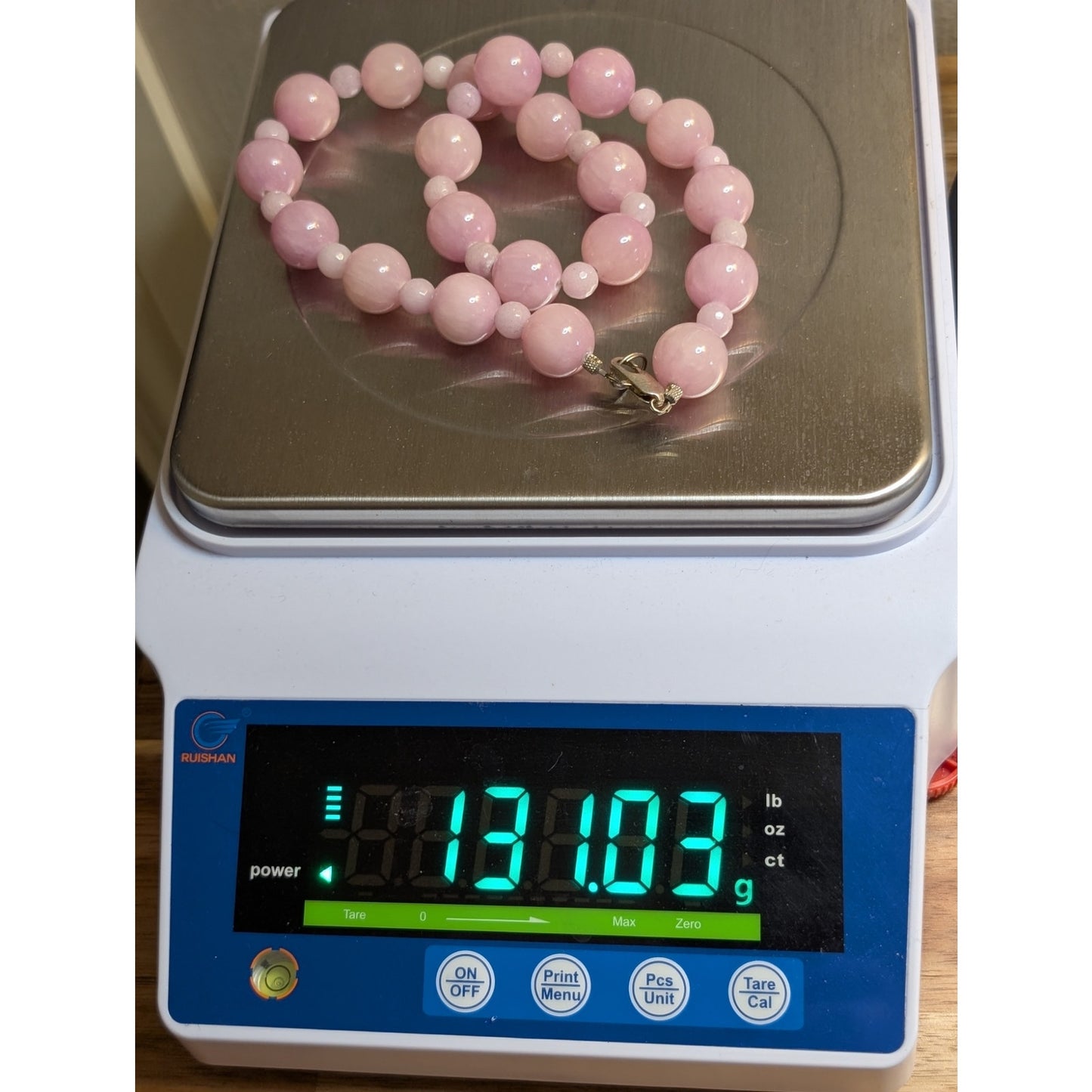 Rose Quartz Stone Bead 18" Necklace