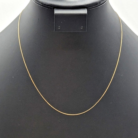 Vintage Marked & Tested 14K Yellow Gold 18.5" Dainty Chain Necklace 1.16g