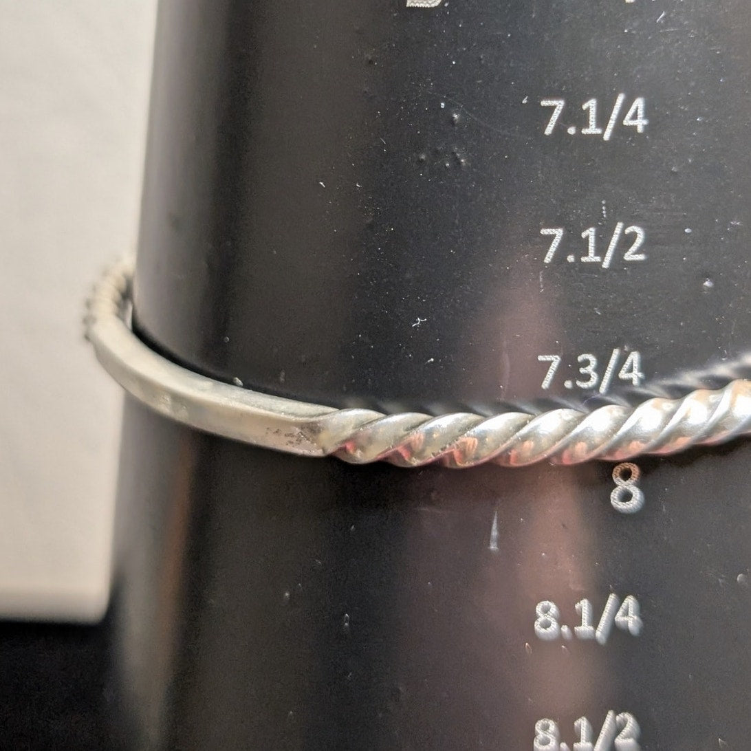 Taxco Mexico Straight & Twisted Sterling Silver Stacking Bangle Bracelet