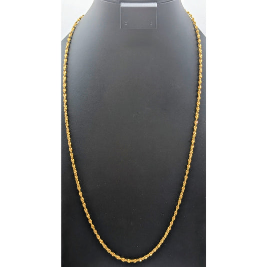 Vintage Gold Tone Marked 24KGB 28" Long Fancy Chain Link Necklace