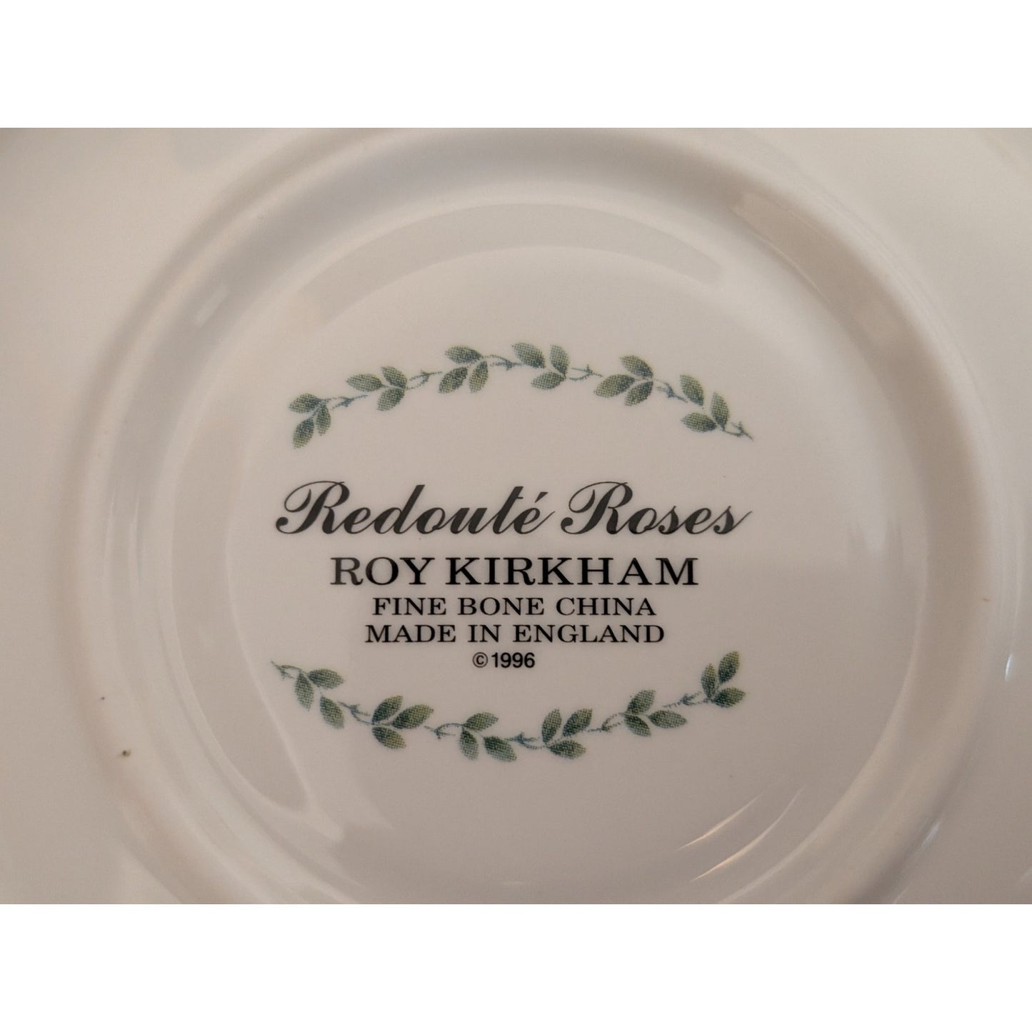 Vtg Roy Kirkham 1996 "Redoute Roses" Bone China English Breakfast Cup & Saucer