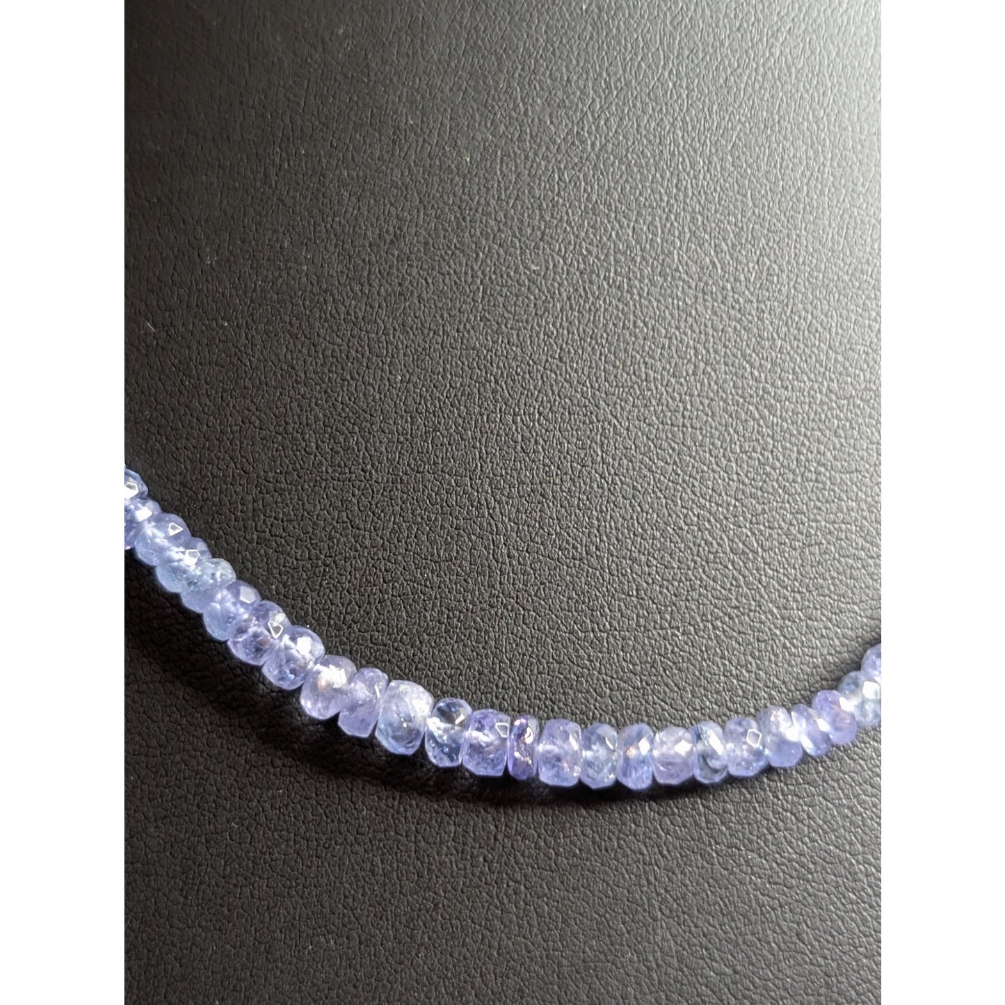 925 Sterling Silver Genuine Beaded Natural Tanzanite 18"-20" Necklace