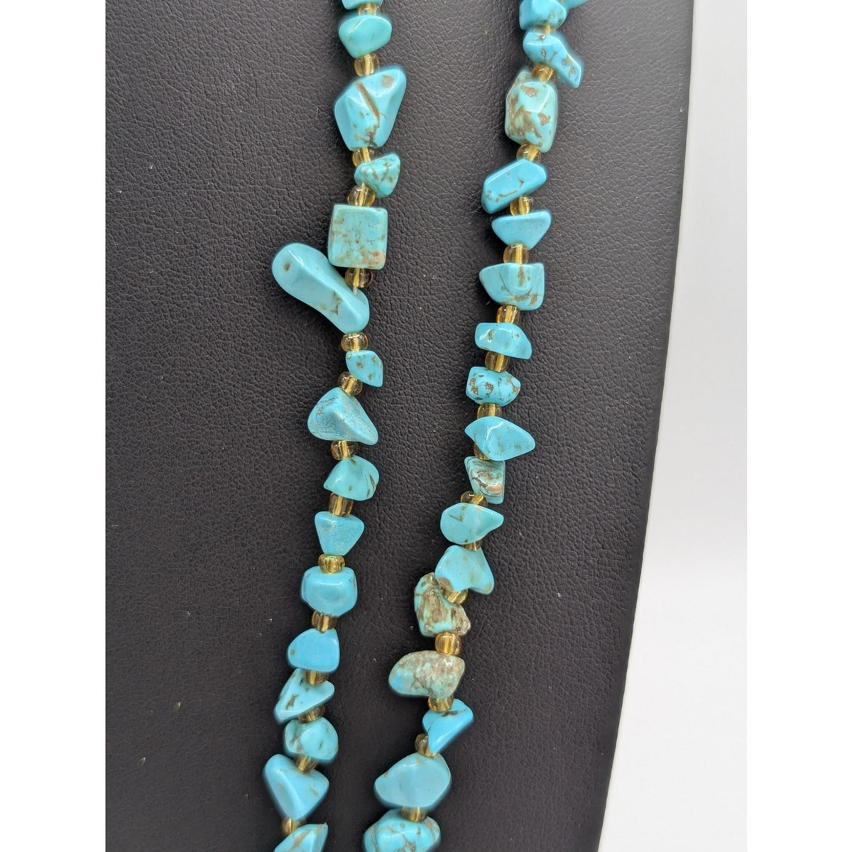 Two Turquoise Dyed Howlite Chip Bead 30" Necklaces