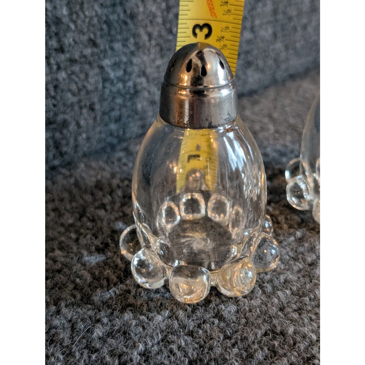 VTG Imperial Candlewick Glass Salt & Pepper Shakers Balled Feet