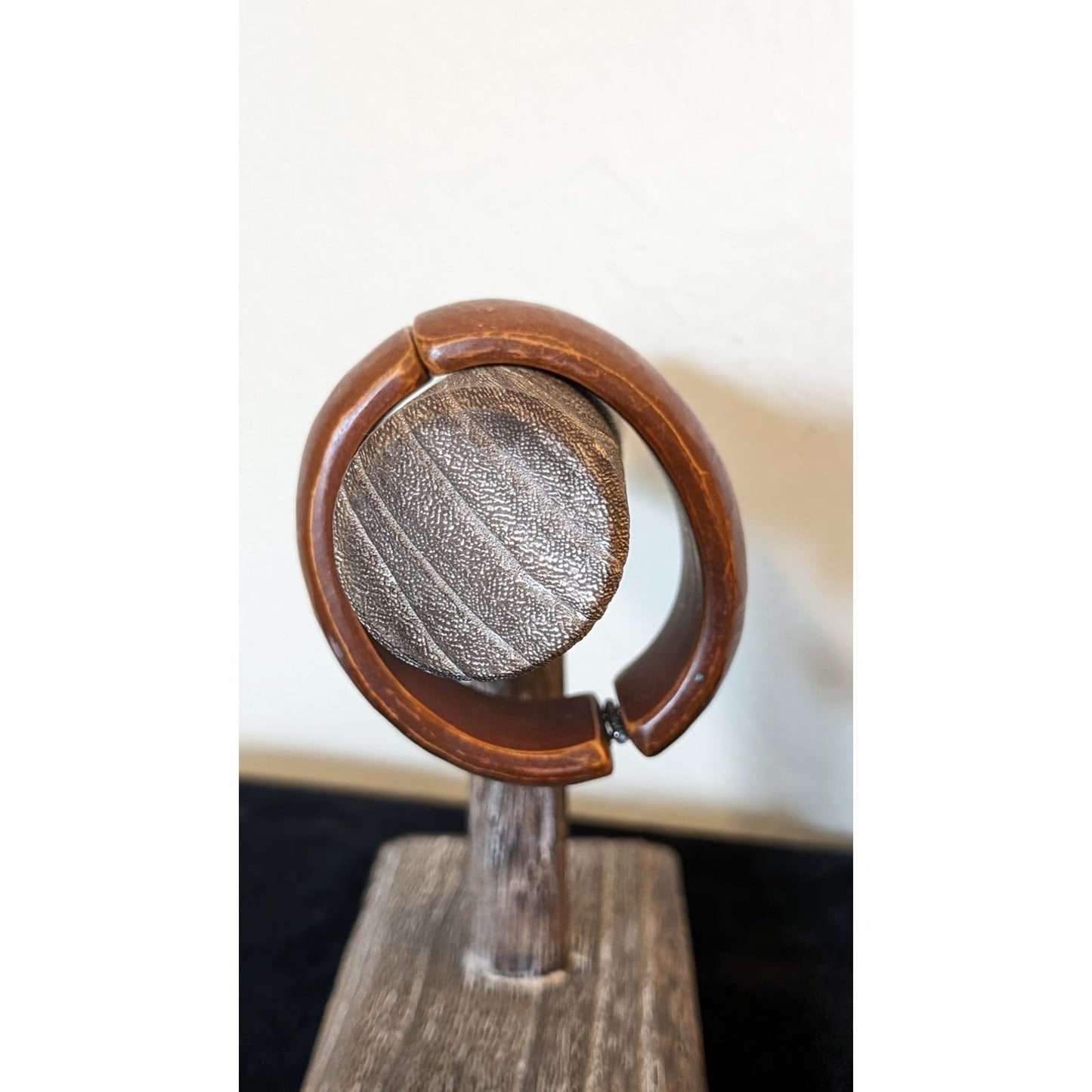 Wood Look Resin Clamper Style 1.25" Wide Bangle Bracelet