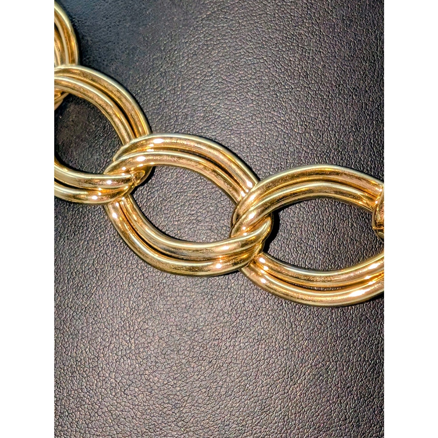 Chunky Heavy Gold Tone Double-Link Curb Chain 19" Necklace