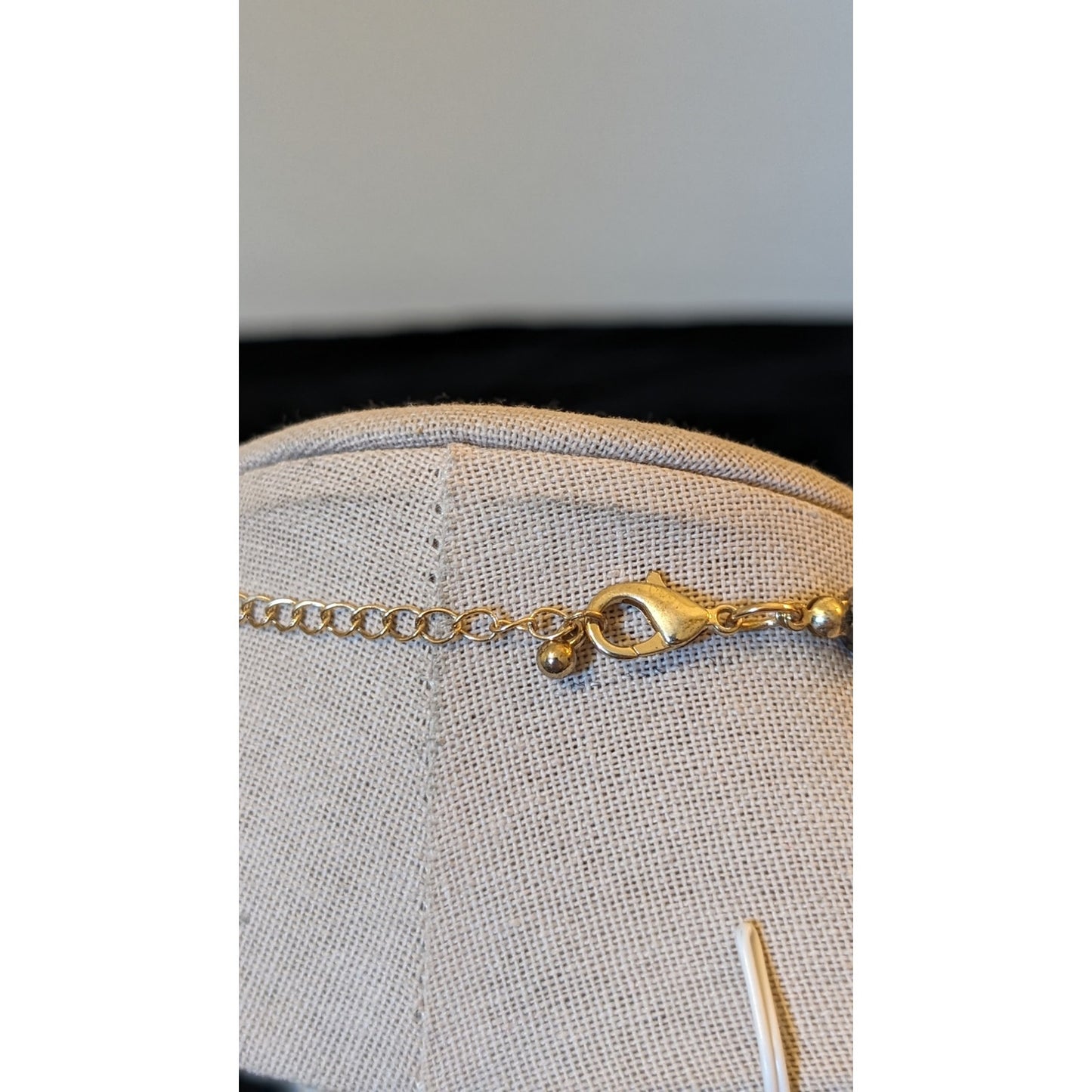 Smoky Gray, Metallic Crystal Bead, Gold Tone Rondelles, Scalloped Cap Necklace
