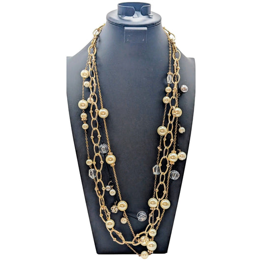 J. Crew Four Long Chain Beaded Necklace Lot