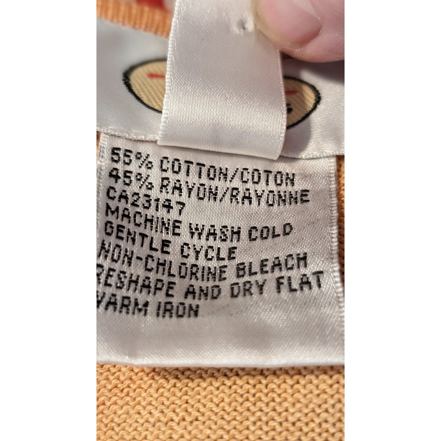 Talbots Light Pumpkin One Button Lightweight Cardigan Sweater Womens Sz L