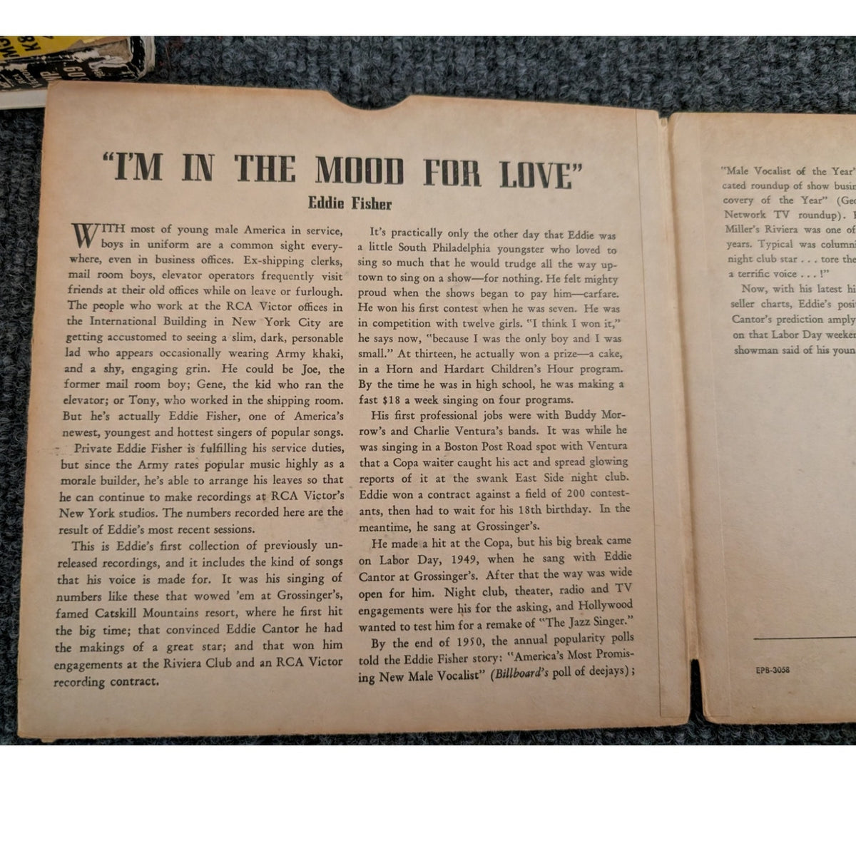 Eddie Fisher I'm in the Mood for Love LP