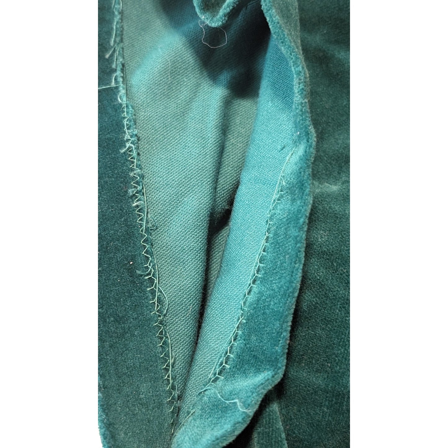 Vintage Homemade Green Velvet Embroidered Mtn. Scene Topper Juniors XS