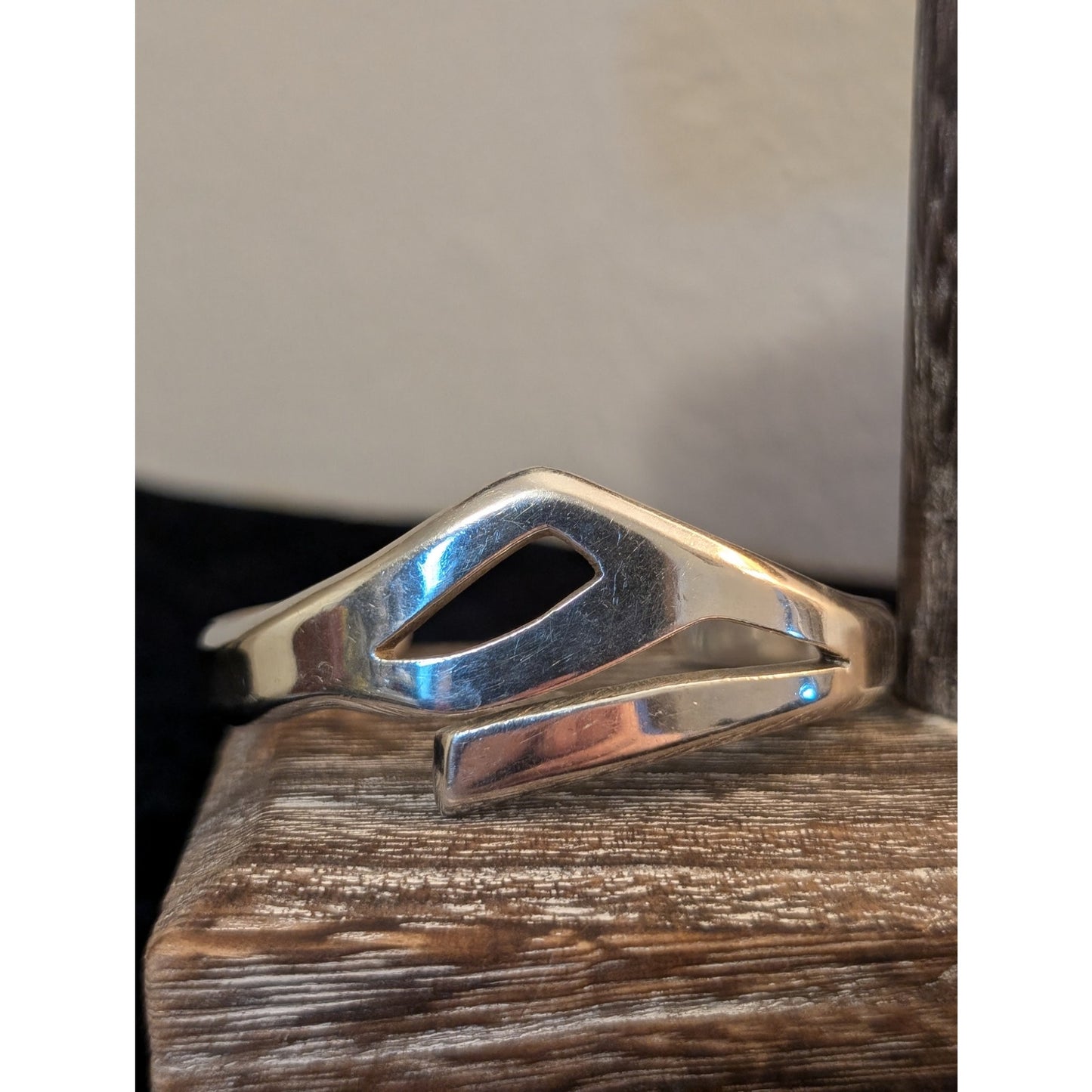 Taxco 925 Mexico Sterling Silver Modernist Cuff Bracelet