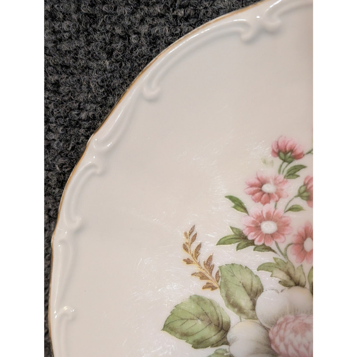 Vtg Bareuther Waldsassen Bavaria Germany 263 Floral Fancy Edge 8" Plate