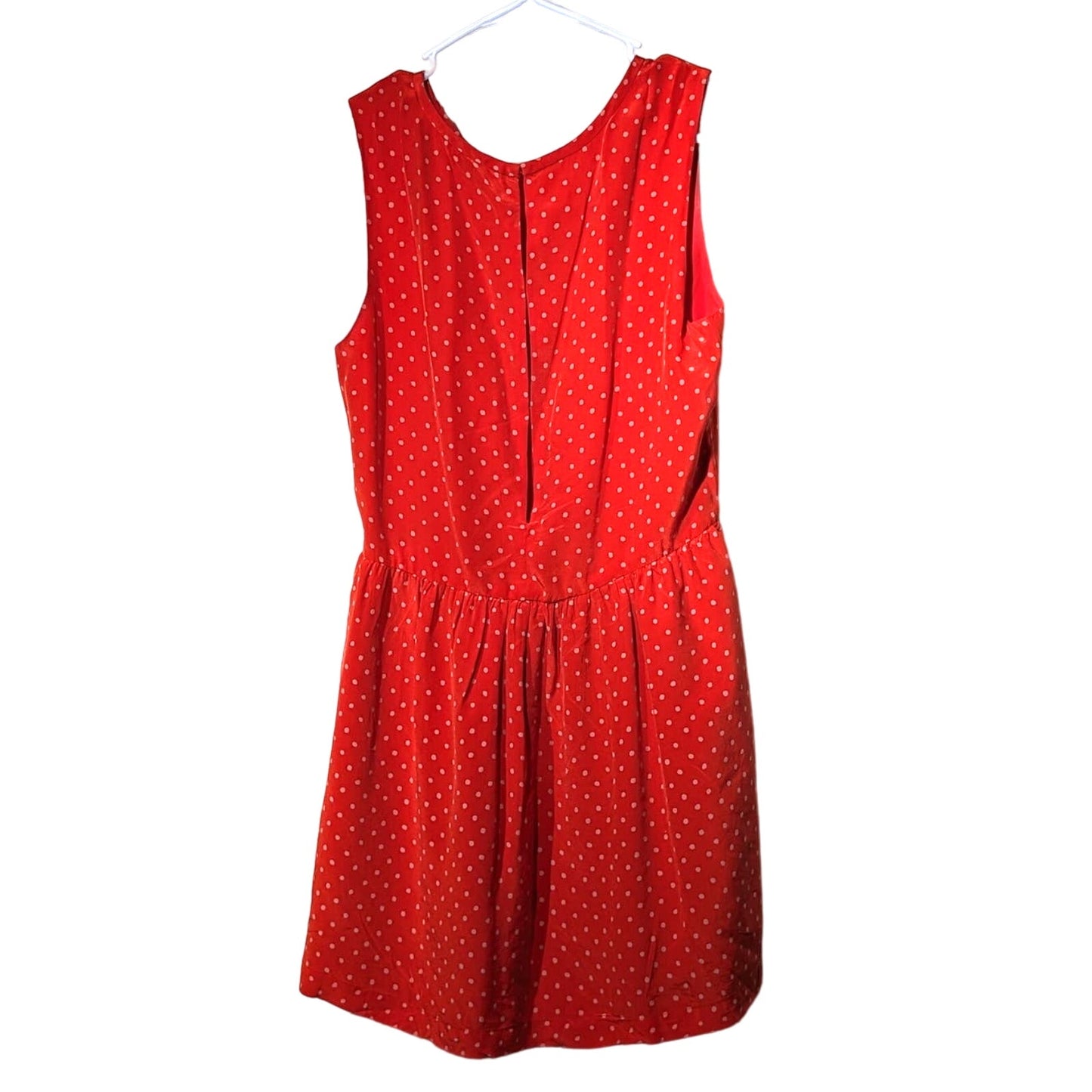 Joie Orange Silk Polka Dot Sleeveless Hook & Eye Open Back Short Dress  Sz S